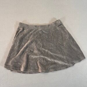 Forever 21 Metallic Gray A-line Skirt US Womens Sz Lg Ribbed 28W x‎ 15" Mini Y2K